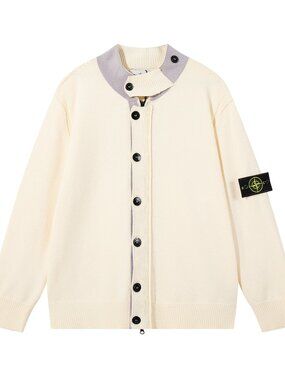 Stone Island Cream and Gray Sweater